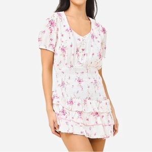 Love Shack Fancy- never worn Keelin Dress Magenta Light Size Small